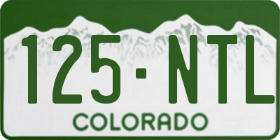 CO license plate 125NTL