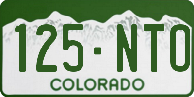 CO license plate 125NTO