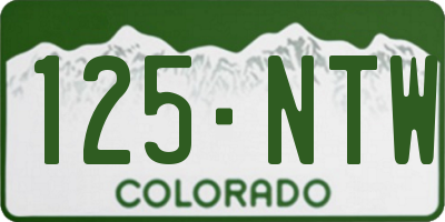 CO license plate 125NTW