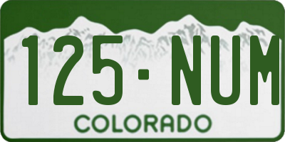 CO license plate 125NUM
