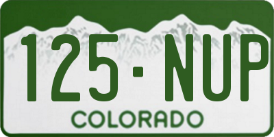 CO license plate 125NUP