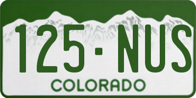 CO license plate 125NUS