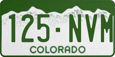 CO license plate 125NVM