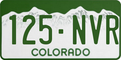 CO license plate 125NVR