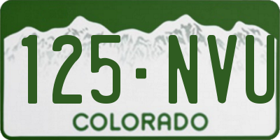 CO license plate 125NVU