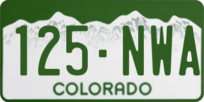CO license plate 125NWA