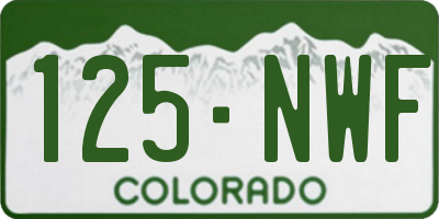 CO license plate 125NWF