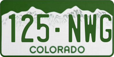 CO license plate 125NWG