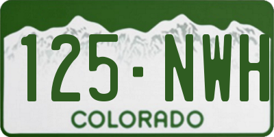 CO license plate 125NWH