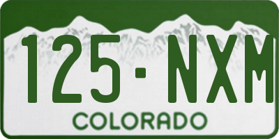 CO license plate 125NXM