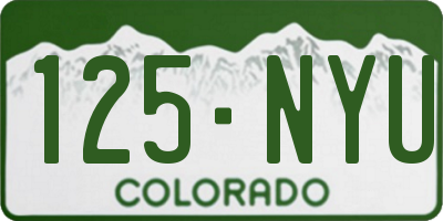 CO license plate 125NYU