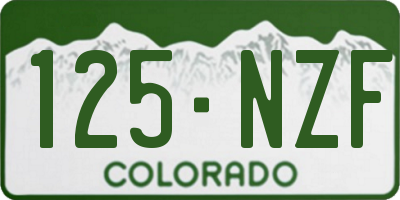 CO license plate 125NZF