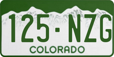 CO license plate 125NZG