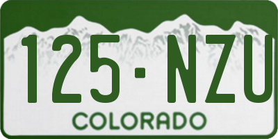 CO license plate 125NZU