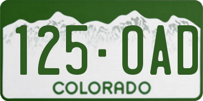 CO license plate 125OAD