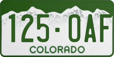 CO license plate 125OAF