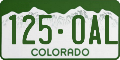 CO license plate 125OAL