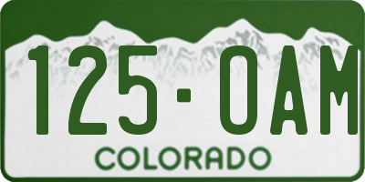 CO license plate 125OAM