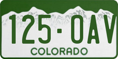 CO license plate 125OAV