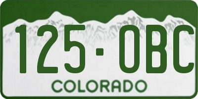 CO license plate 125OBC