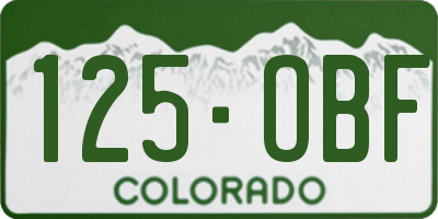 CO license plate 125OBF
