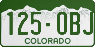 CO license plate 125OBJ