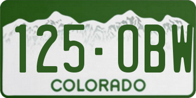 CO license plate 125OBW