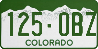 CO license plate 125OBZ