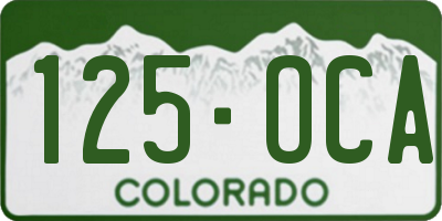 CO license plate 125OCA