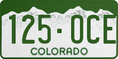 CO license plate 125OCE
