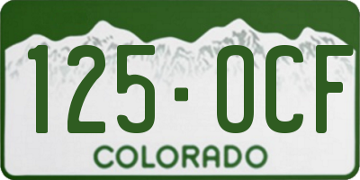 CO license plate 125OCF