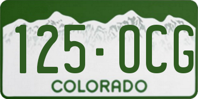 CO license plate 125OCG