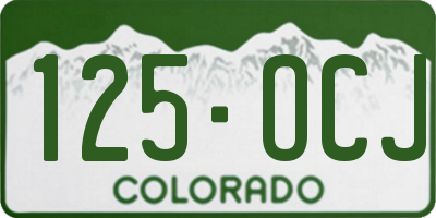 CO license plate 125OCJ