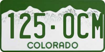 CO license plate 125OCM