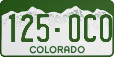 CO license plate 125OCO