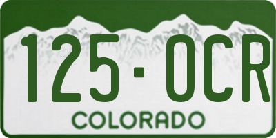CO license plate 125OCR