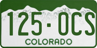 CO license plate 125OCS