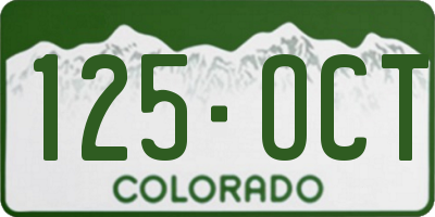 CO license plate 125OCT