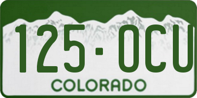 CO license plate 125OCU