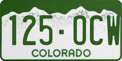 CO license plate 125OCW