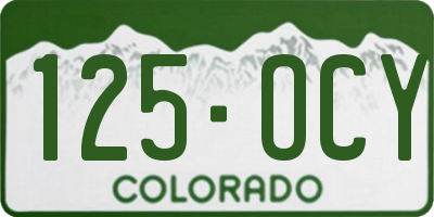 CO license plate 125OCY