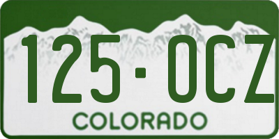 CO license plate 125OCZ