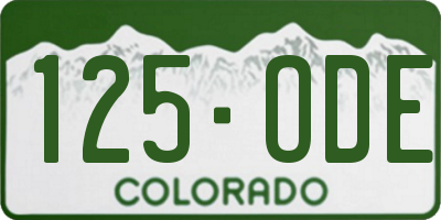 CO license plate 125ODE