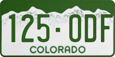 CO license plate 125ODF
