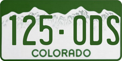CO license plate 125ODS