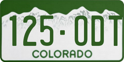 CO license plate 125ODT