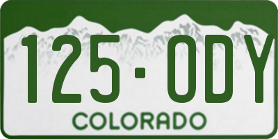 CO license plate 125ODY