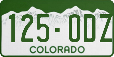 CO license plate 125ODZ