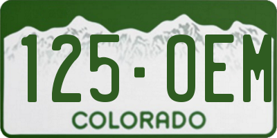 CO license plate 125OEM