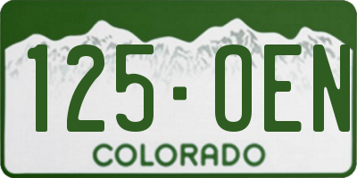CO license plate 125OEN